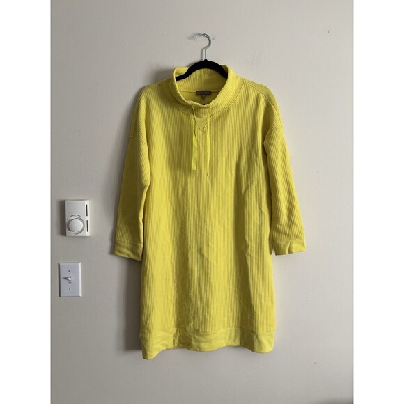 Lilla P Womens Small Athletic Wear Tunic Dress Bright Neon Yellow‎ Summer Casual - Picture 1 of 6